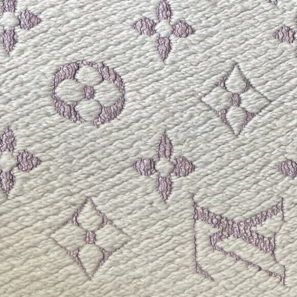 Louis Vuitton Logomania Silk Wool Scarf Monogram Grey Light Purple Pink - Picture 8 of 9
